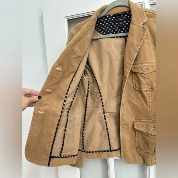 Lands End | Botton Down Tan Corduroy Western Boho Jacket Women’s Size 12 Large - Picture 3 of 9